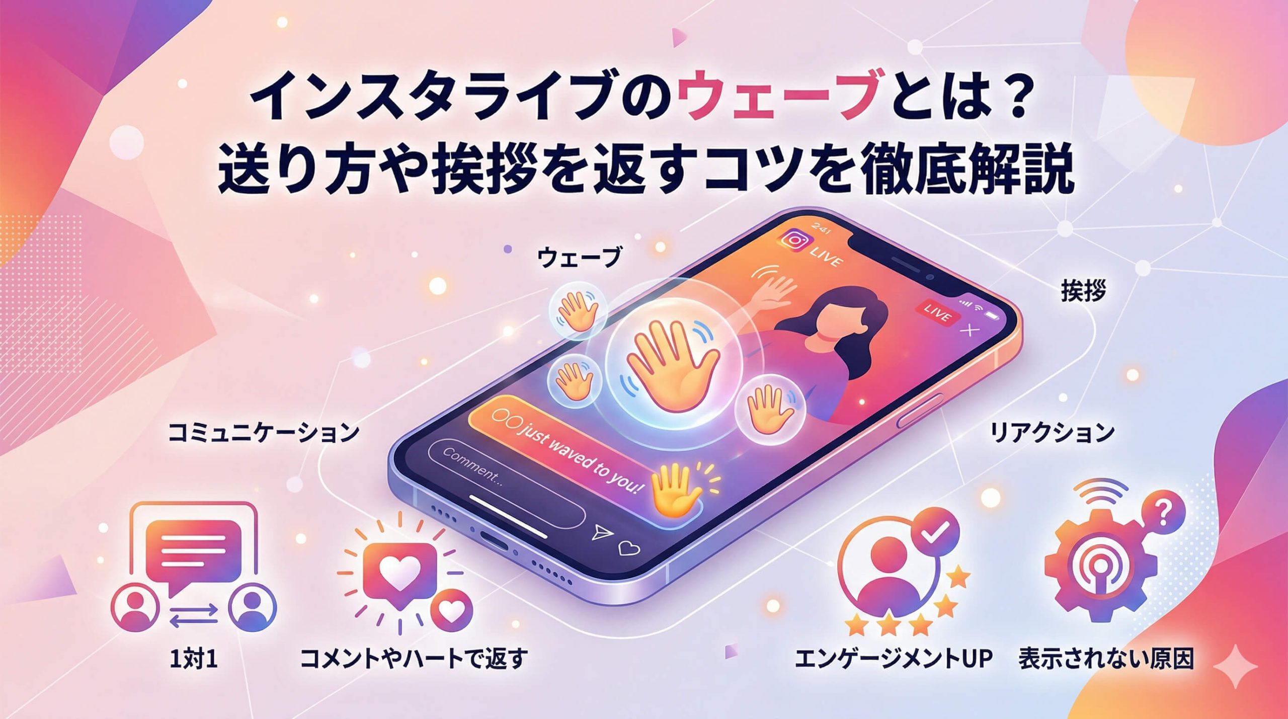 インスタライブのウェーブとは?送り方や挨拶を返すコツを徹底解説